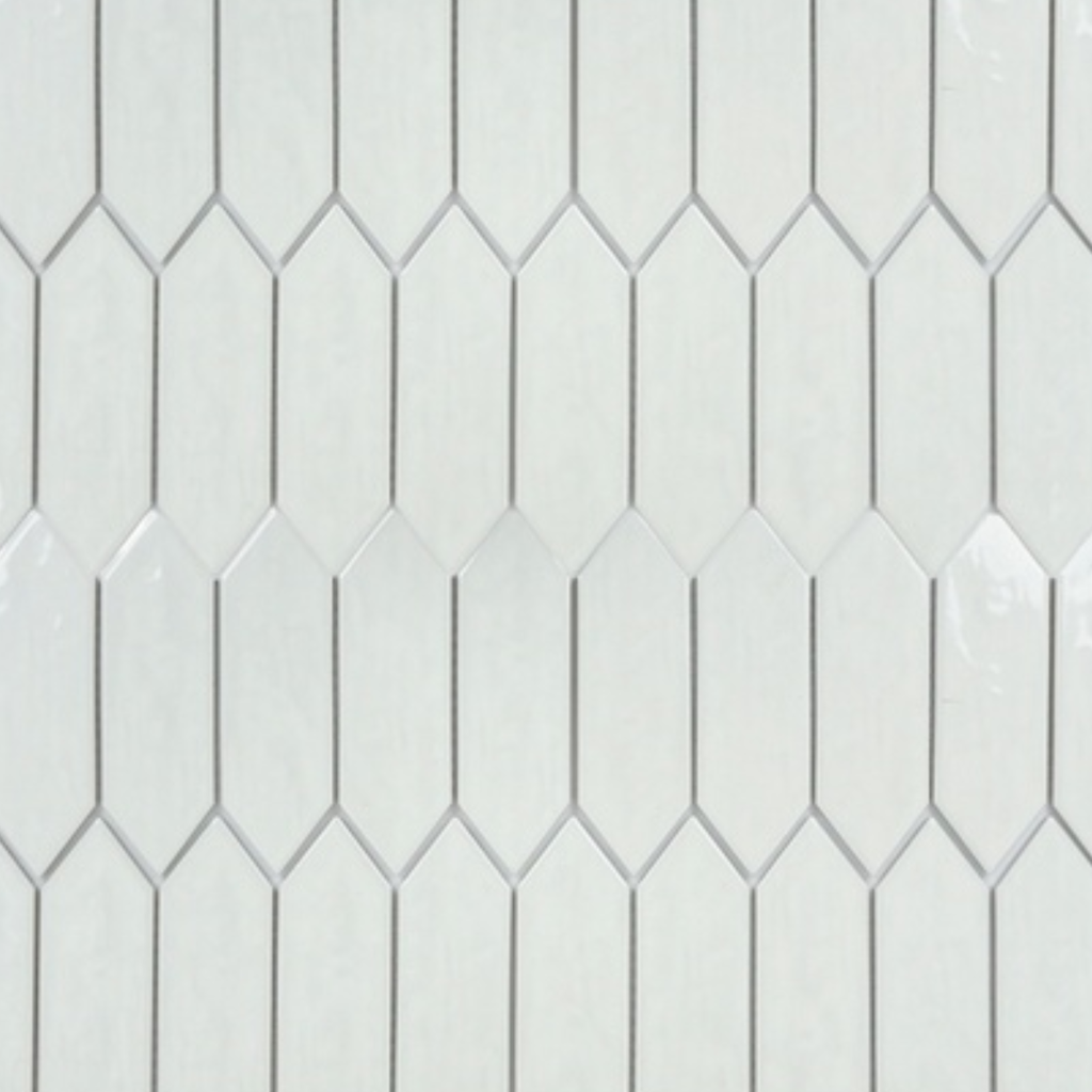 Cerámica En Malla Arrow White Brillante 20.4x30 Cm