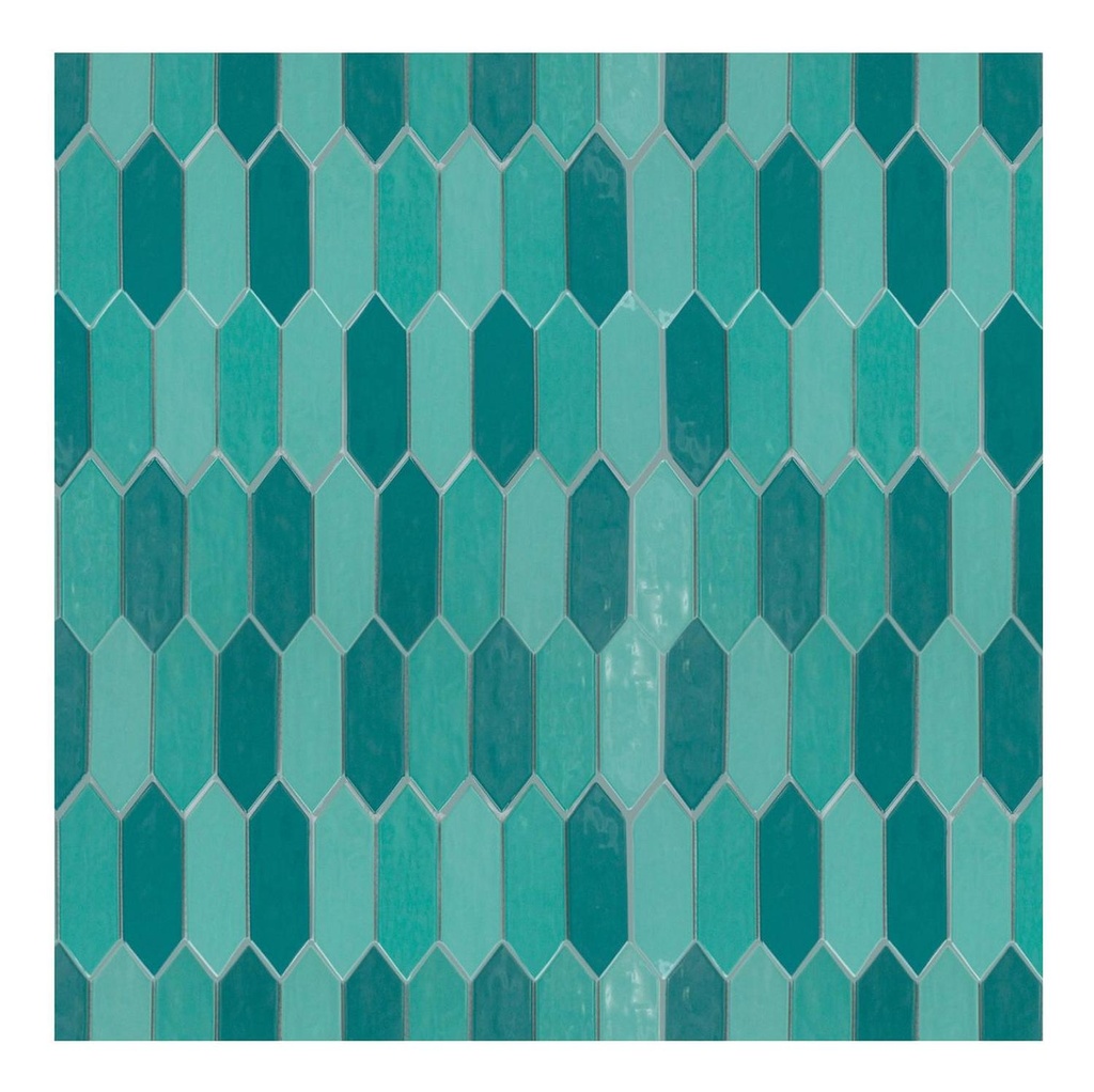 Cerámica En Malla Arrow Mix Green Brillante 20.4x30 Cm