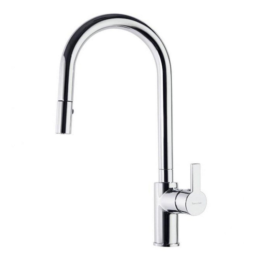 Grifería De Lavaplatos Rs-q Caño Alto Extraíble De 43 Cm