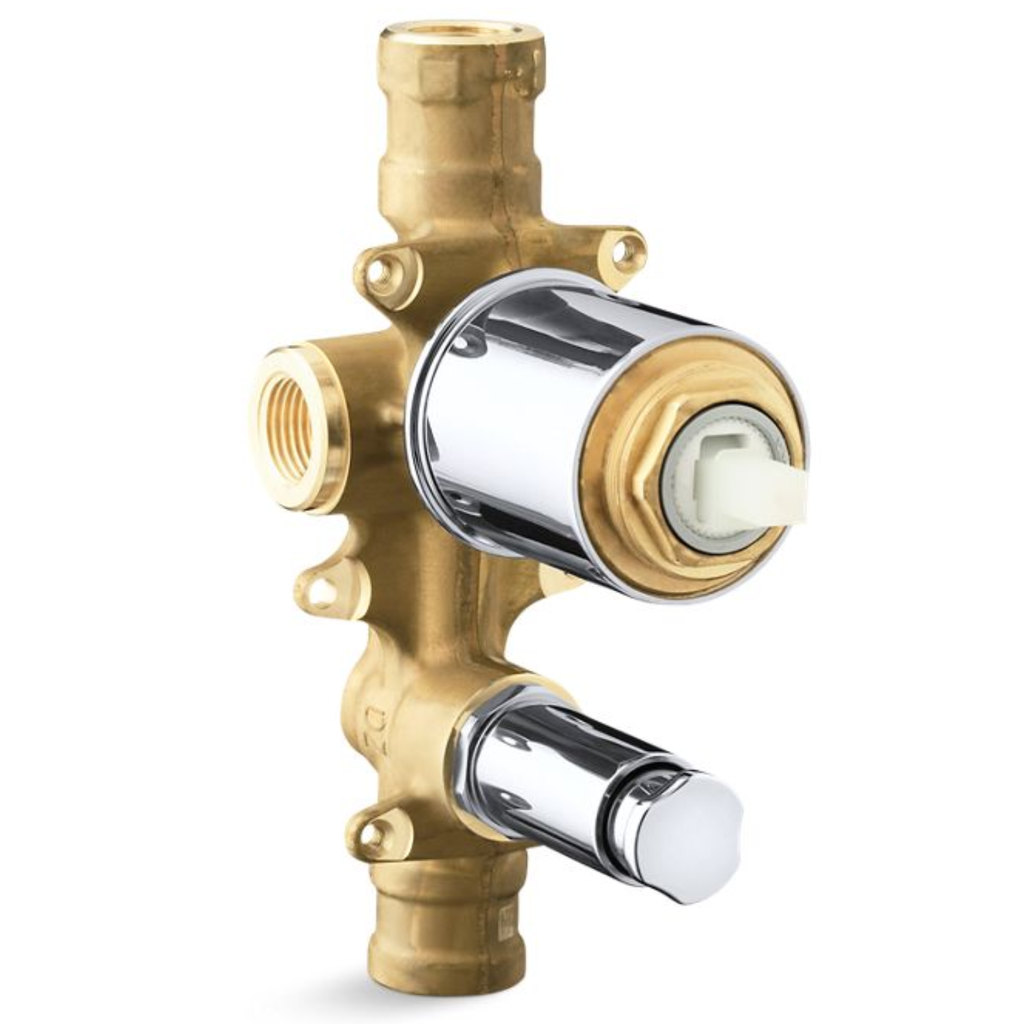 Cuerpo Interno 4 cm Doble Vía Cromo Pulido