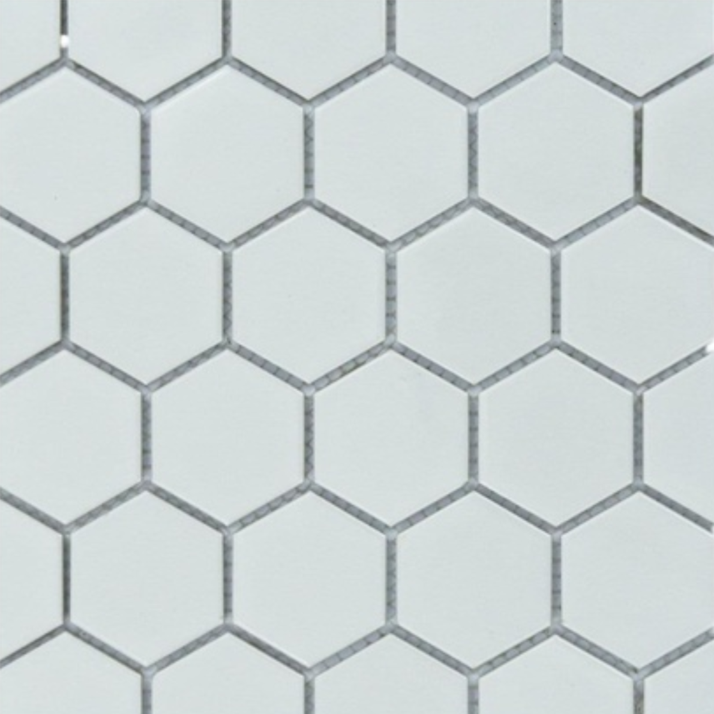 Porcelanato En Malla Sixties White  Brillante  5x5 Cm