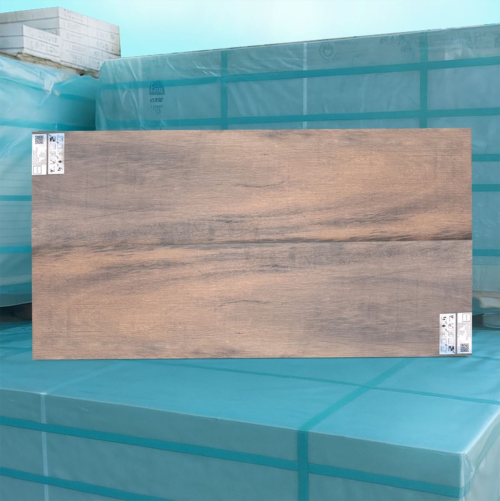 Gres Porcelánico Amazona Castaño Satinado Rectificado 28x118 cm