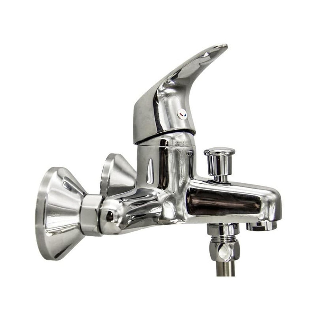 Grifería Tina Ducha Monomando Externo Vulcano Cromo