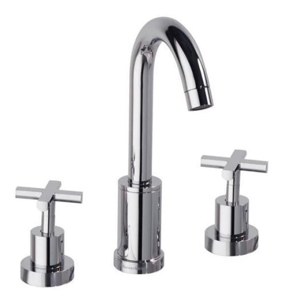 & Grifería De Lavamanos Bimando Empotrado Rs Cross Cromo