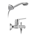 Grifería Tina Ducha Monomando Externo Aquanova Fly Cromo