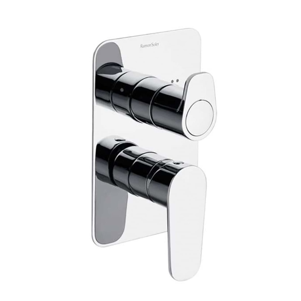 Grifería Tina Ducha Monomando Empotrado Alexia Cromo