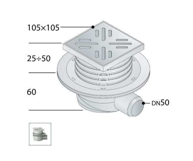 Wang Desagüe C/Sifon 10,5X10,5cm