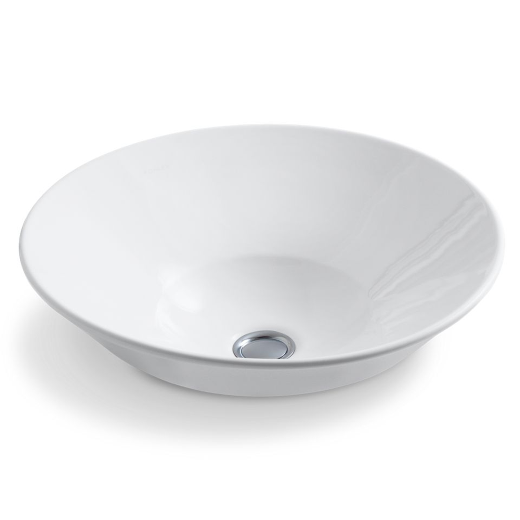 Lavamanos Semi Empotrado Conical Bell Redondo 41,3 cm Blanco