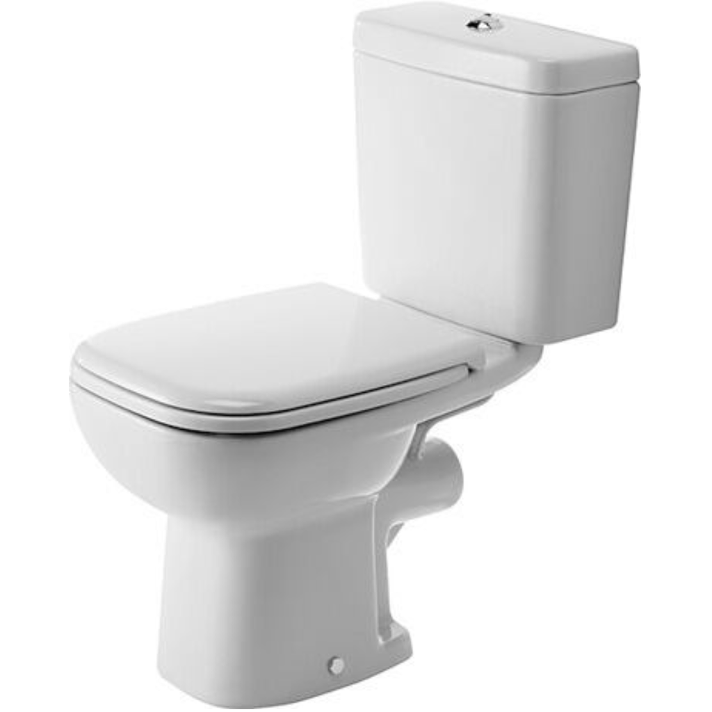 WC Monoblock de pie D-Code Blanco Brillante con descarga a muro