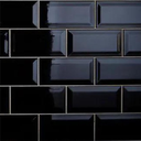 Cerámica Metro Black Brillante 10x20 cm