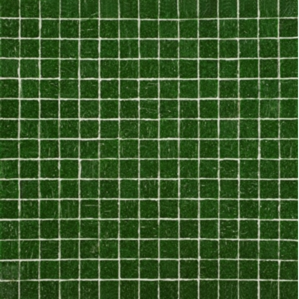 Mosaico de Vidrio en Malla O-40 Verde Oscuro 31.5x31.5 cm
