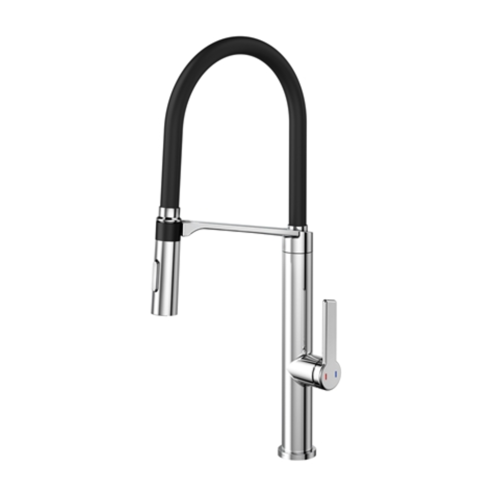 Grifería de Cocina Doc Cromo con Cuello Negro  