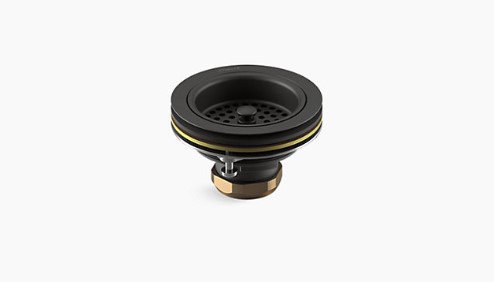 Desagüe de Cocina con Cesta Coladora Negro Mate