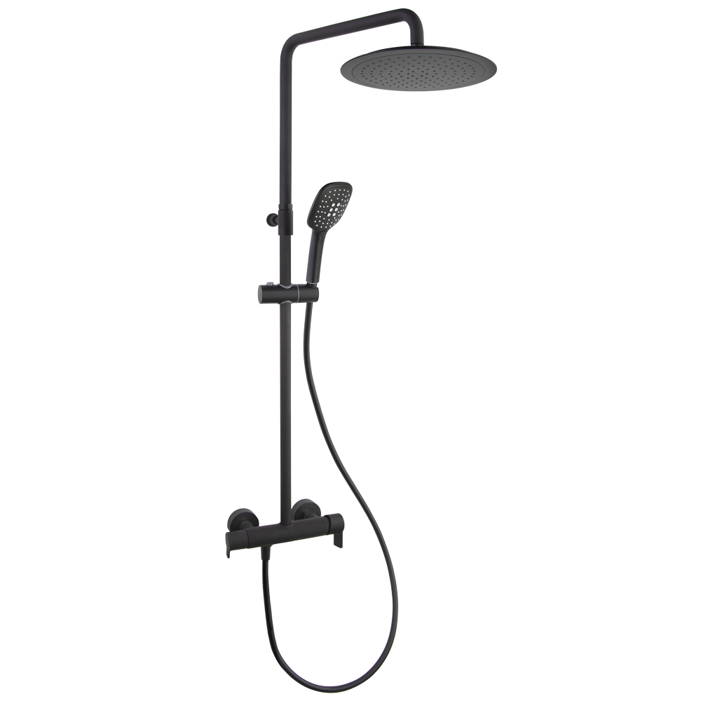 Columna de Ducha telescópica Monomando Externo Blautherm Negro Mate