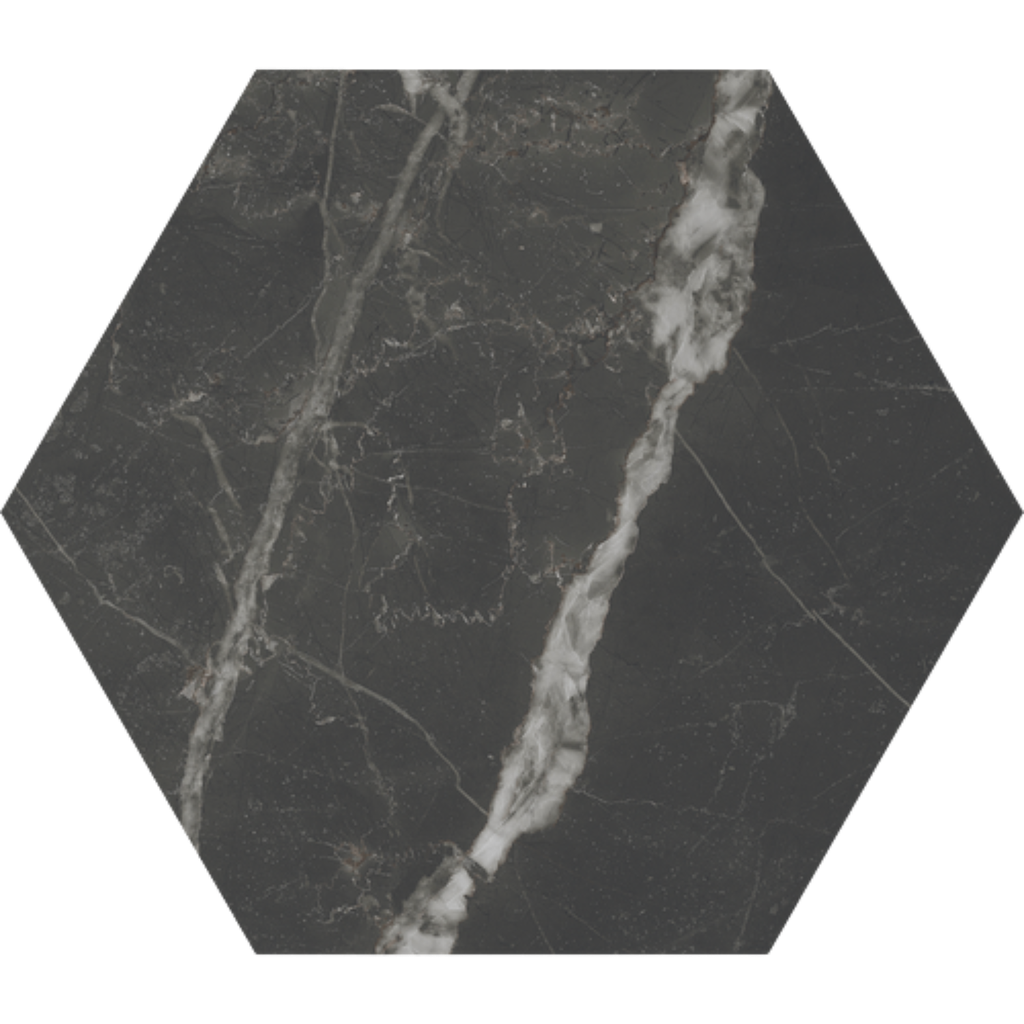 Porcelanato Scultorea Dark Diamond Mate Rectificado Hexagonal 25x21,6cm
