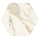 Porcelanato Scultorea Calacatta Oro Fino Mate Rectificado Hexagonal 25x21,6cm 