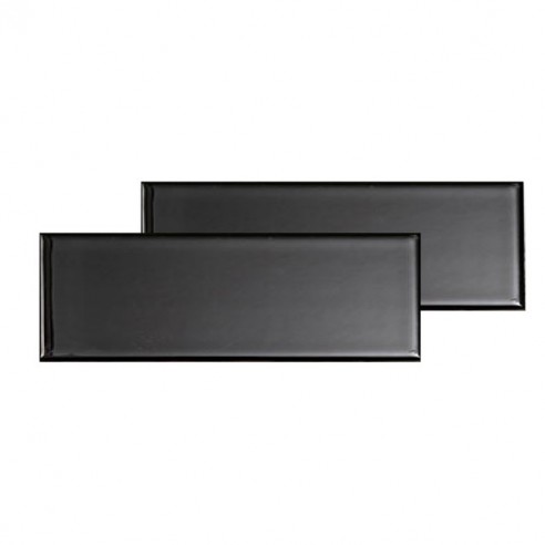 [PRETO520] Cerámica Línea Soft Liso Negro 5x21 cm