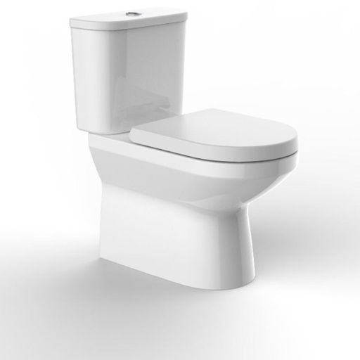 [KIT-SPANROUNDPISO] Kit WC Span Round Dual Flush con Descarga a Piso y Tapa Soft Close Blanco Brillante