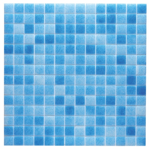 [P000MAR-23-L-K] Mosaico De Vidrio En Malla Niebla Mar Brillante 33.33x33.33 cm