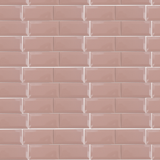 [PT03593] Porcelanato Biselado Rosa Brillo 7,5X15 1Cj=0,6818