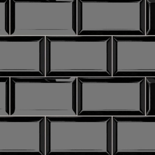 [OT04469] Cerámica Biselado Negro Brillante 7,5x15 cm