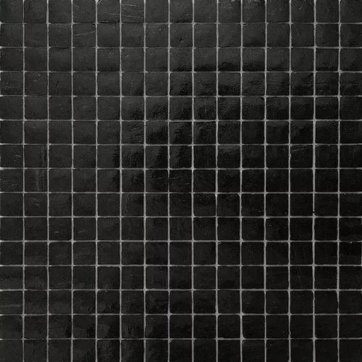 [N10] Mosaico De Vidrio En Malla Negro N10 Brillante 31.5x31.5 cm