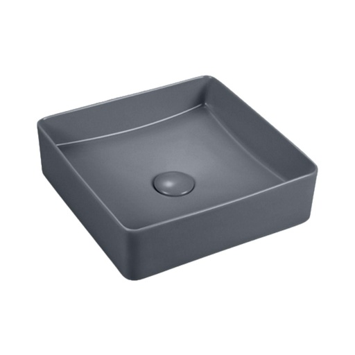 [LX-7063] Lavamanos De Sobreponer Colors Cuadrado 36x36 cm Gris Oscuro