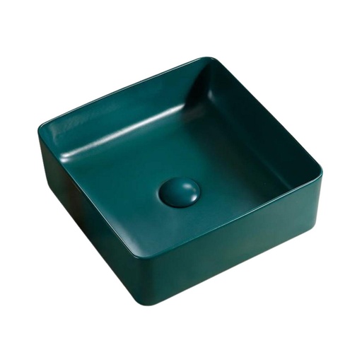 [LC-DKGREEN] Lavamanos De Sobreponer Colors Cuadrado 36x36 cm Verde Oscuro