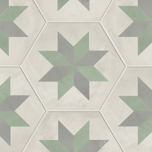 [I421] Porcelanato Terra Art Stella Menta Mate 25x21,6 cm