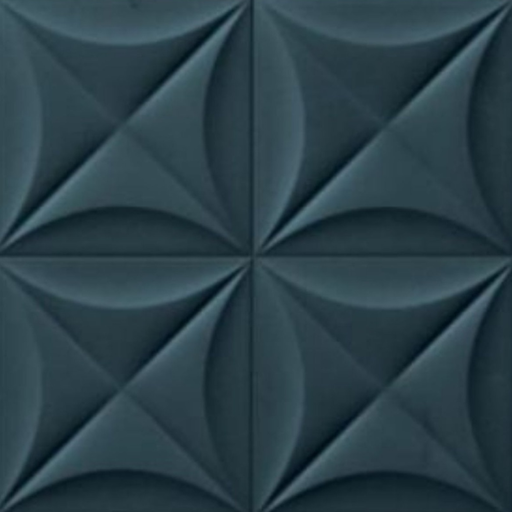 [E066] Porcelanato 4d Flower Deep Blue Mate 20x20 cm