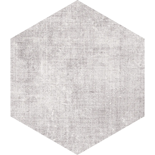 [D567] Porcelanato Textile Silver Esagono Mate No rectificado 25x21,6 cm