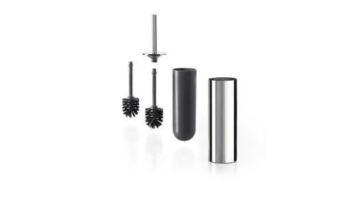 [AV014BCR] Portaescobilla de Pared Cromo con Interior Negro Mate