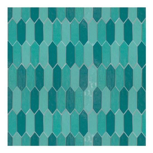 [ARROWMIXGREEN] Cerámica En Malla Arrow Mix Green Brillante 20.4x30 Cm