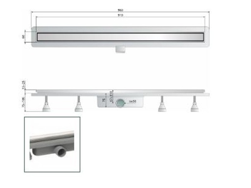 [953331851] Nano Flow Canal 90Cm C/Tela 150X120 Inox