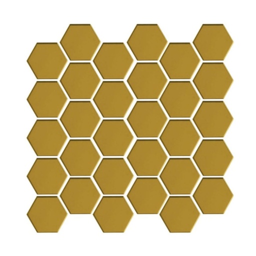 [8039410] Porcelanato En Malla Sixties Gold Brillante  5x5 Cm