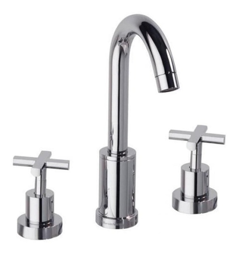 [6242] & Grifería De Lavamanos Bimando Empotrado Rs Cross Cromo