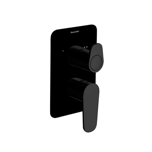 [361502SNM] Grifería de Ducha Monomando Empotrado Alexia 2 Vías Negro Mate