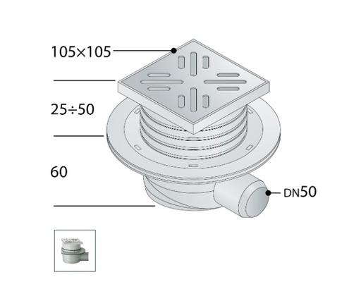 [265.201.8] Wang Desagüe C/Sifon 10,5X10,5cm